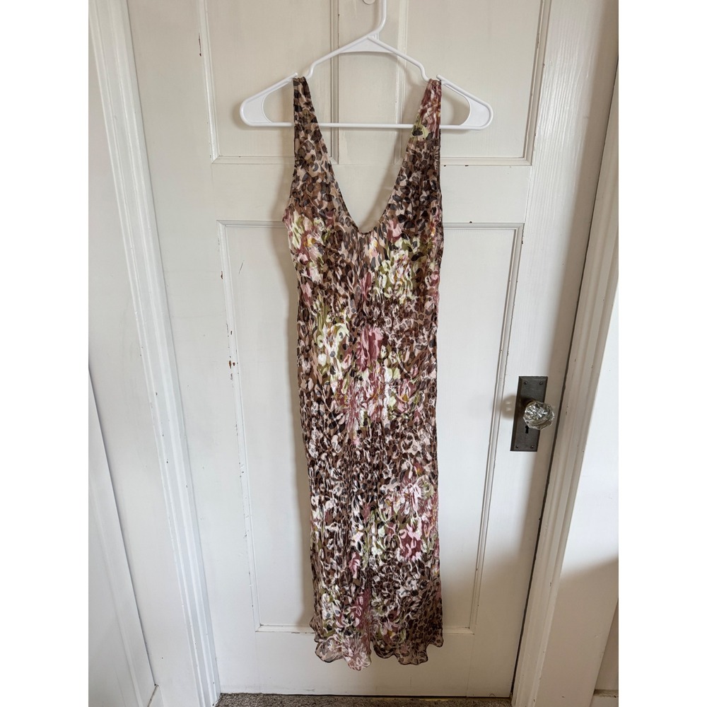 Neiman Marcus vintage silk blend floral animal print dress size small